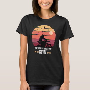 Dirt Racing Biker Ride Into The Sunset With Style T-Shirt