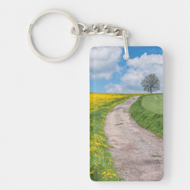 Dirt Road and Tree Key Ring (Front)
