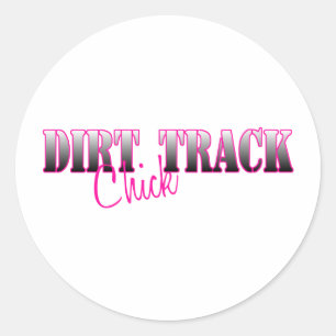 Dirt Track Chick Classic Round Sticker