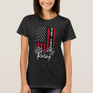 Dirt Track Racing American Flag Motocross T-Shirt