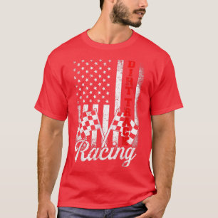 Dirt Track Racing American Flag Race Car Racecar  T-Shirt