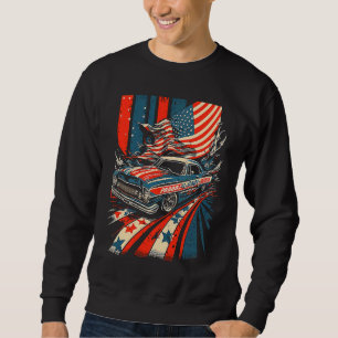 Dirt Track Racing Automobile Race American Indepen Sweatshirt