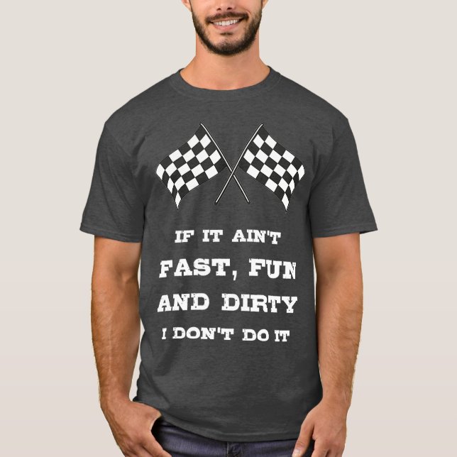 Dirt Track Racing Flags T-Shirt (Front)