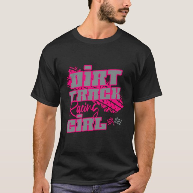 Dirt Track Racing Girl Sprint Car Racing T-Shirt (Front)