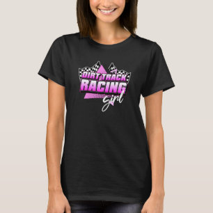 Dirt Track Racing Girl Stock Car Racing Chequered T-Shirt