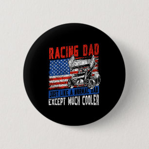 Dirt Track Racing Race Dad Vintage American Flag P 6 Cm Round Badge
