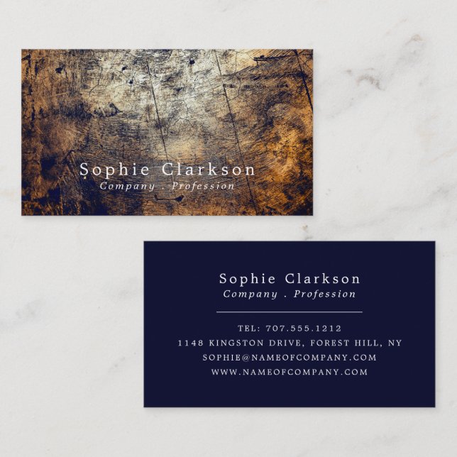 Dirt Wood Effect, Rustic Business Card (Front/Back)