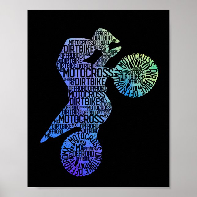 Dirtbike Motocross Shape MX Dirt Bike Rider Moto Poster (Front)