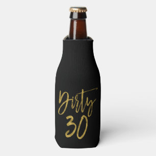 Dirty 30 Gold Foil Birthday Bottle Cooler