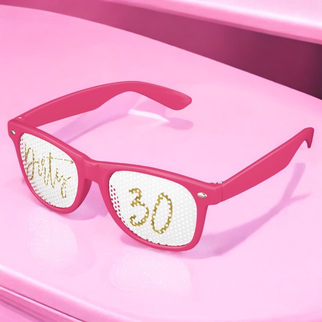Dirty 30 Gold Foil Birthday Party Glasses (Creator Uploaded)