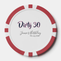 Dirty 30 happy birthday name date pink gray callig