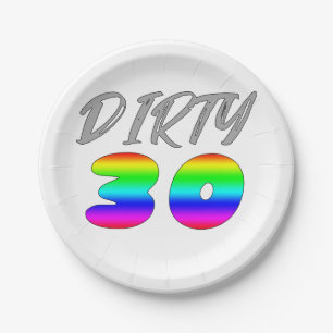 Dirty 30 paper plate