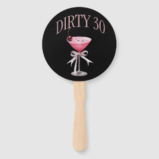 Dirty 30 Pink Coquette Birthday Party Hand Fan