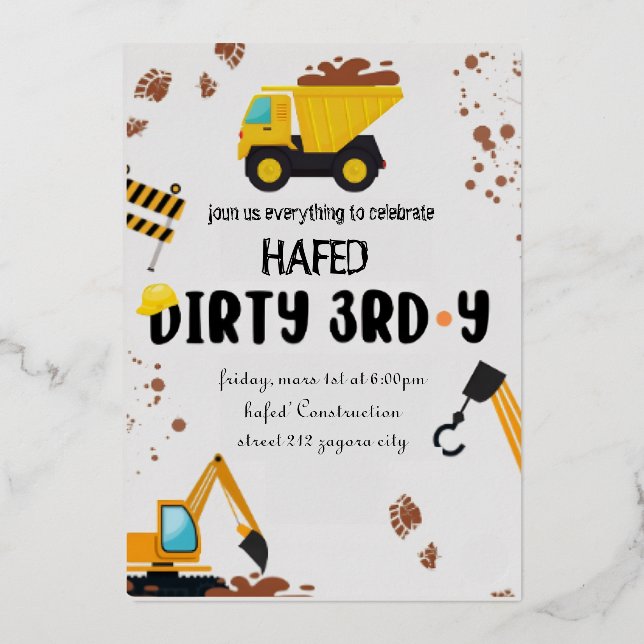 Dirty 3rd-Y Third Birthday Invitation (Front)