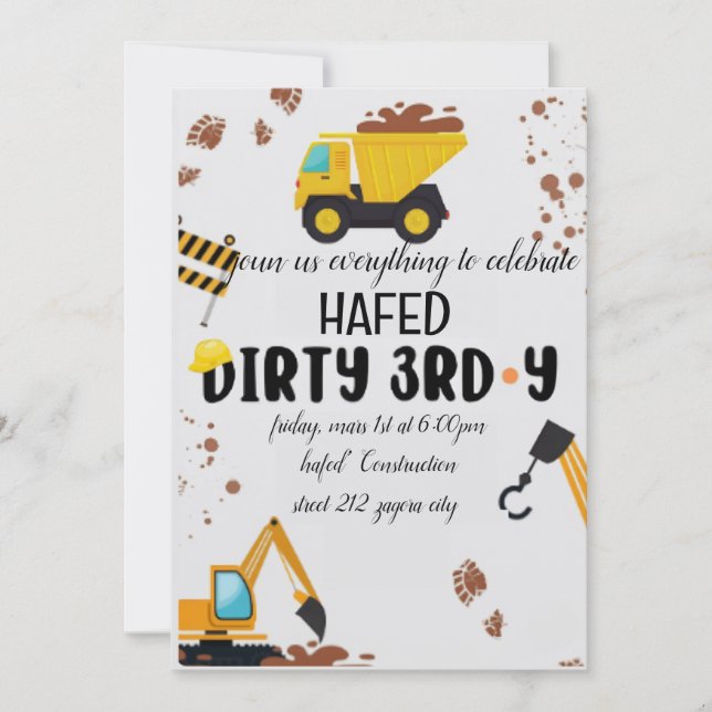 Dirty 3rd-Y Third Birthday Invitation (Front)