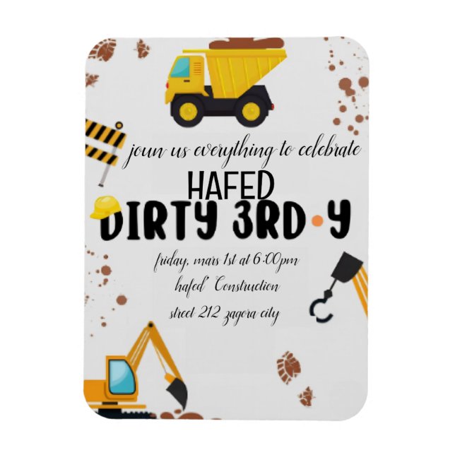 Dirty 3rd-Y Third Birthday Invitation Magnet (Vertical)