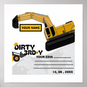 Dirty 3rd-Y Third Birthday Poster