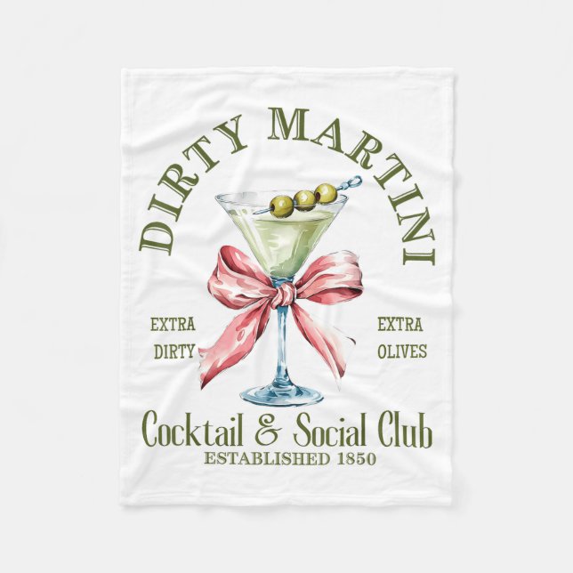 Dirty Bachelorette Martini Tail Club Martini Drink Fleece Blanket (Front)