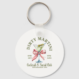 Dirty Bachelorette Martini Tail Club Martini Drink Key Ring