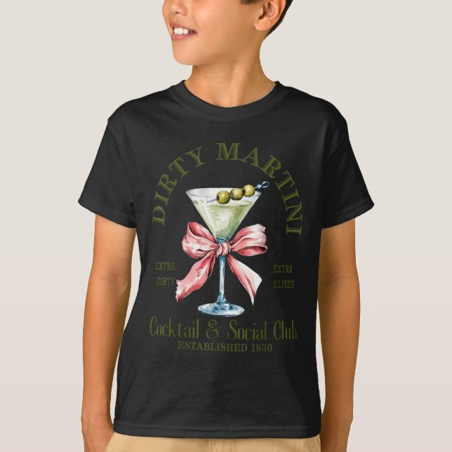 Dirty Bachelorette Martini Tail Club Martini Drink T-Shirt (Front)