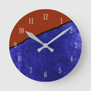 Dirty blue and orange rip round clock