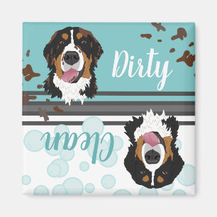 Dirty/Clean Bernese Mountain Dog Magnet