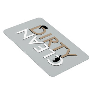 Dirty-Clean Cat Dishwasher Magnet - LG
