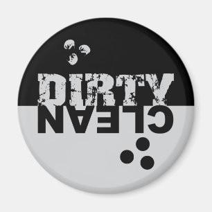 Dirty/Clean Dishwasher Magnet Black and Silver