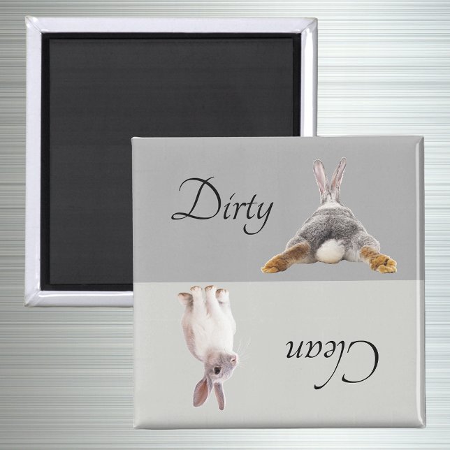 Dirty Clean Dishwasher Magnet Bunny Rabbit Tail (Creator Uploaded)