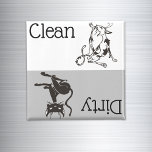 Dirty Clean Dishwasher Magnet Cute Cat Lover<br><div class="desc">This design was created though digital art. It may be personalised in the area provide or customising by choosing the click to customise further option and changing the name, initials or words. You may also change the text colour and style or delete the text for an image only design. Contact...</div>