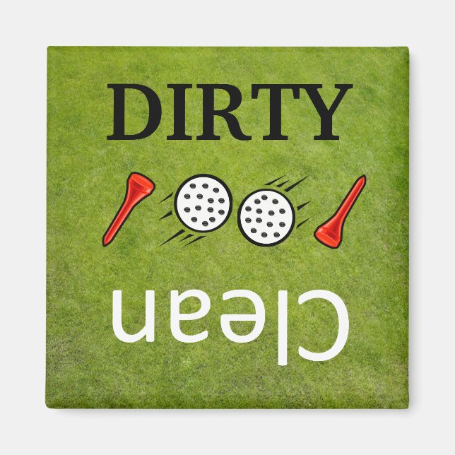 Dirty-Clean golf Dishwasher Magnets (Front)