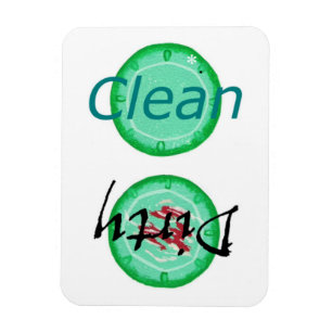 Dirty Clean Green Plates Dishwasher Magnets
