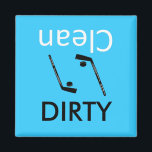 Dirty-Clean hockey Dishwasher Magnets<br><div class="desc">A Dirty & Clean dishwasher magnet with a hockey stick & puck makes a nice Dishwasher Magnets</div>