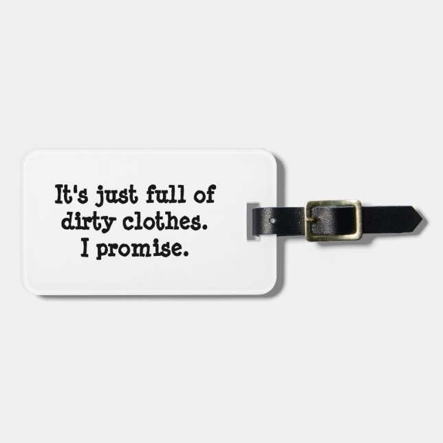 Dirty Clothes - Black Luggage Tag (Front Horizontal)
