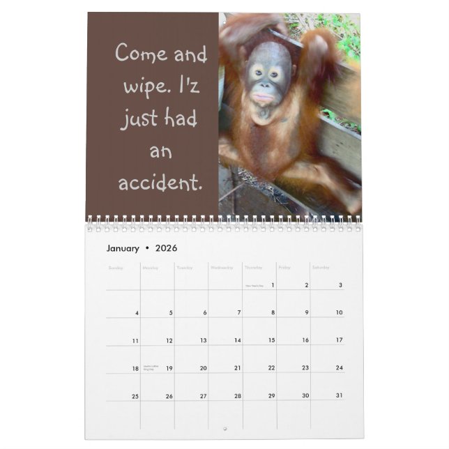 Dirty Diapers and Baby Ape Bloopers Calendar (Jan 2026)