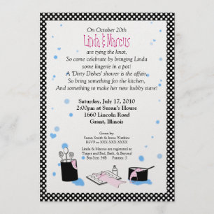 'Dirty Dishes' Bridal Shower Invitation