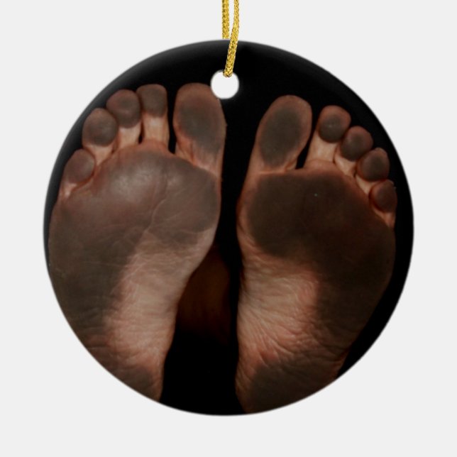 DIRTY FEET CERAMIC TREE DECORATION (Front)