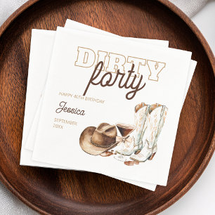 Dirty Forty Rodeo  Western 40th Birthday Party Napkin