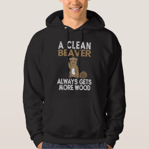 Dirty Funny Adult Clean Beaver Wood Hoodie