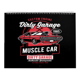 dirty garage muscle car calendar