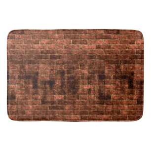 Dirty Grungy Old Red Brick Wall Bath Mat