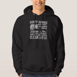 Dirty Hands Clean Rifle Ar15 Flag Mens Gun Clean Hoodie