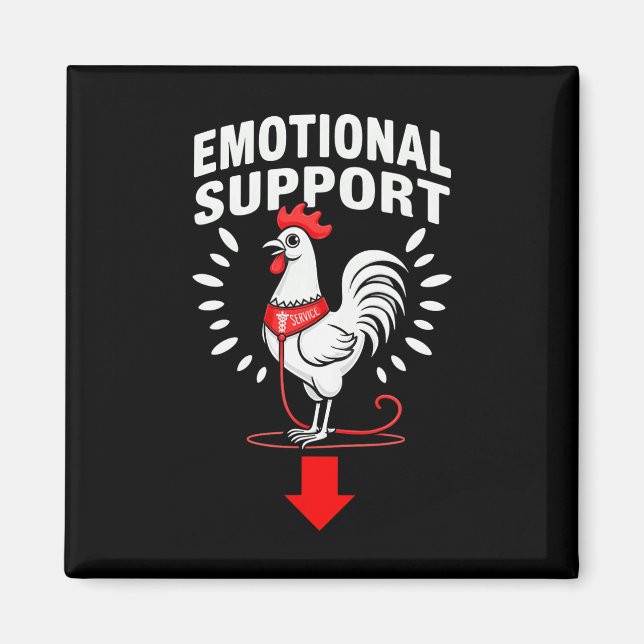 Dirty Joke Rooster Chicken Emotional Support  Magnet (Front)