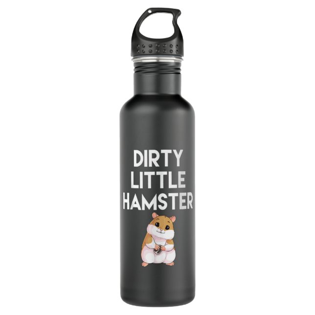 Dirty Little Hamster Cute Hamster Picture 710 Ml Water Bottle (Front)