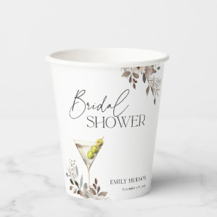 Dirty Martini Cocktail Bridal Shower Paper Cups