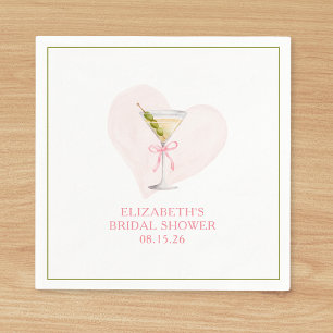 Dirty Martini Coquette Bow Trendy Bridal Shower Napkin