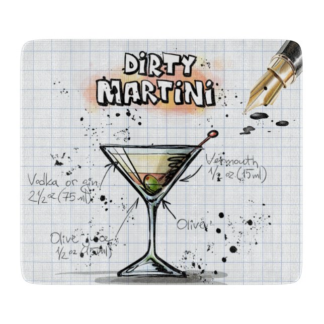 Dirty Martini Cutting Board (Front)