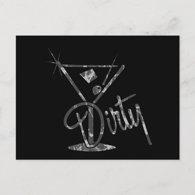 Dirty Martini - Grey Postcard (Front)