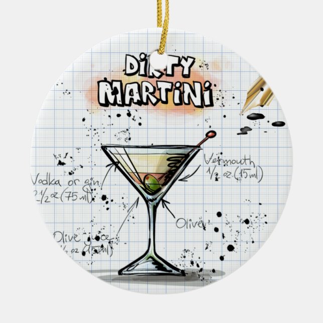 Dirty Martini Ornament Round (Front)