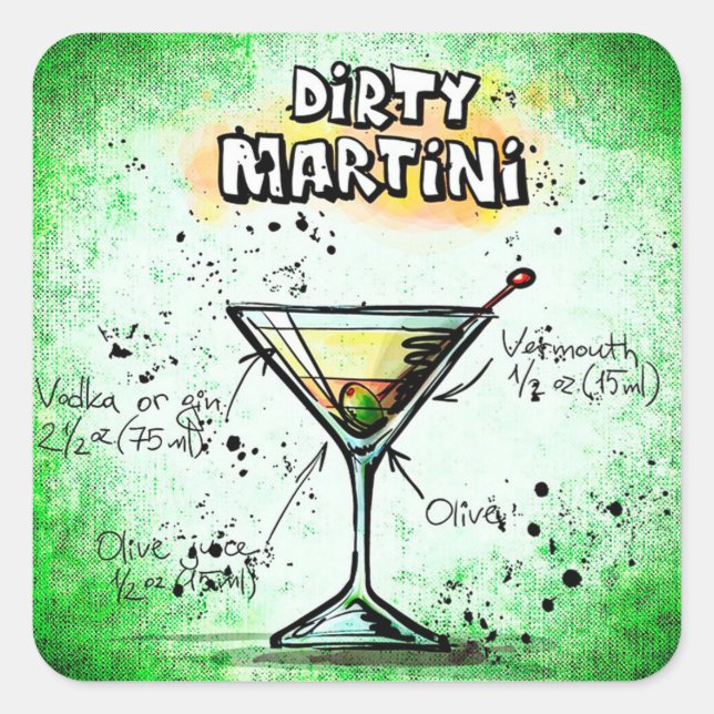 Dirty Martini Stickers (Front)